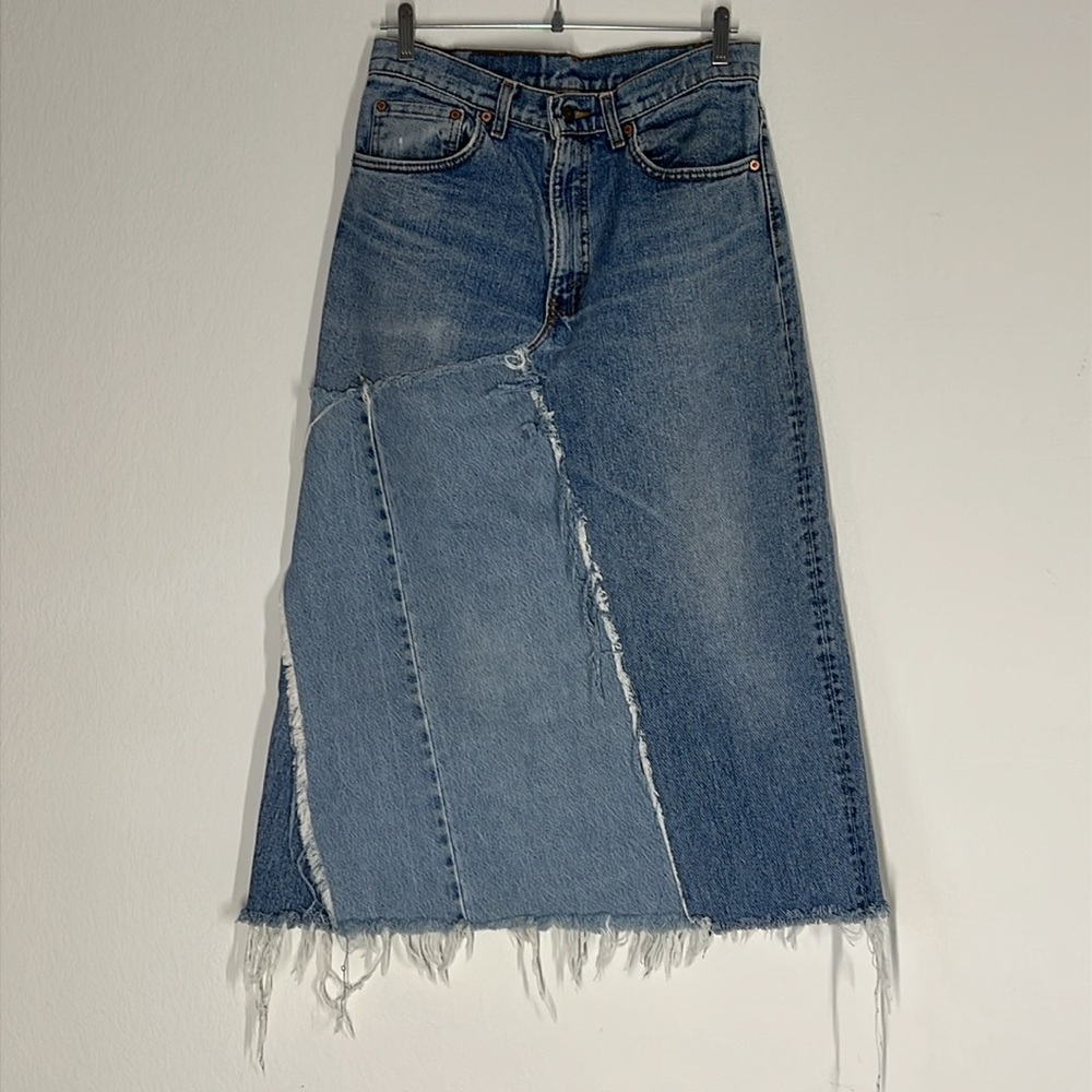 URBAN RENEWAL Vintage Levi's Custom Blue Midi Skirt